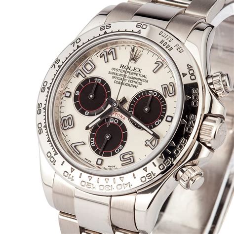 pre owned rolex daytona white face black|rolex daytona 18k white gold.